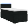 vidaXL Postelja boxspring z vzmetnico Črna 90 x 190 cm Blago
