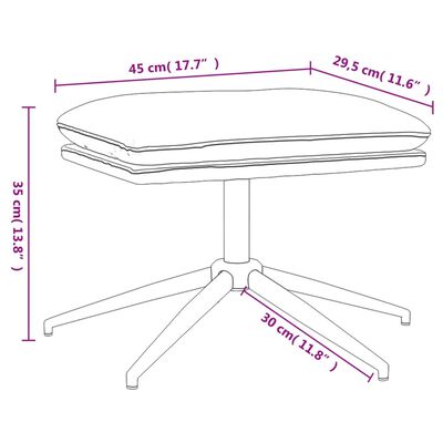 vidaXL Stolček za noge siv 45x29,5x35 cm umetno usnje