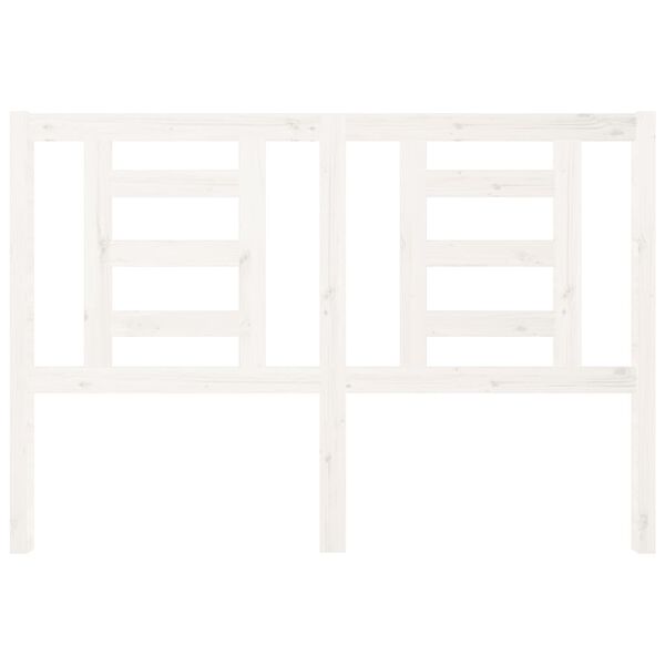 vidaXL Posteljno vzglavje belo 126x4x100 cm trdna borovina