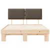 vidaXL Posteljni okvir z oblazinjenim vzglavjem Taupe 140 x 190 cm