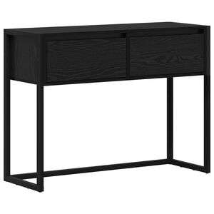 vidaXL Stranska miza Črna Orehovina 100 x 36 x 75 cm Inženirski les