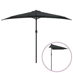 vidaXL Balkonski senčnik z aluminijastim drogom 300x155x223 cm črn