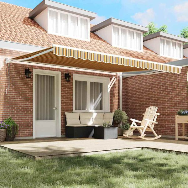 vidaXL Retraktilna tenda večbarvno 450 &times; 300 cm Poliester in aluminij