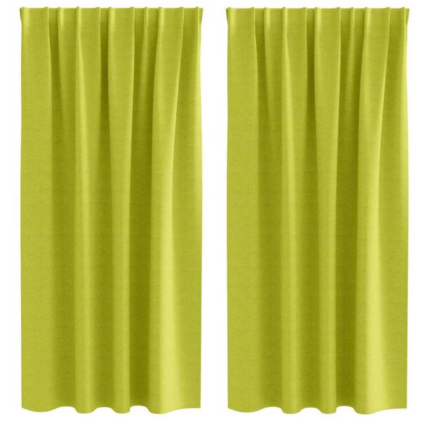 vidaXL Zavese za zatemnitev z obroči 2 pcs Zelena 175 x 140 cm