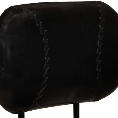 vidaXL Barski stolčki 2 kosa črno pravo kozje usnje