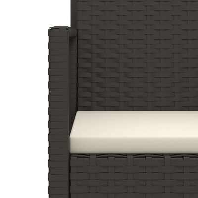 vidaXL Zunanja sedežna garnitura 4-delna z blazinami poli ratan črna
