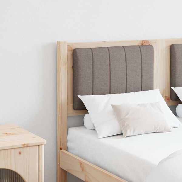 vidaXL Tapecirano vzglavje z vzglavjem Rjava 120 cm Masivno borovo les