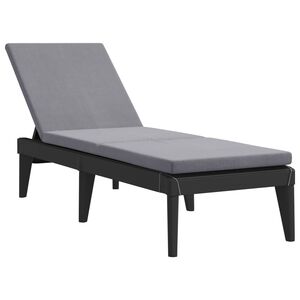 vidaXL Ležalnik z blazino antraciten 186x60x29 cm PP
