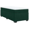 vidaXL Box spring postelja z vzmetnico temno zelena 100x200 cm žamet