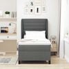 vidaXL Postelja z vzmetnico z vzmetnico Temno siva 80 x 200 cm blago