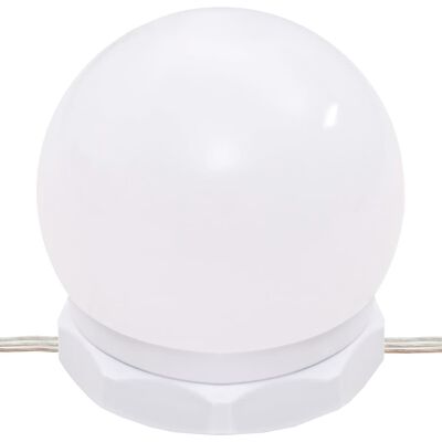 vidaXL Toaletna mizica z LED lučkami bela 86,5x35x136 cm