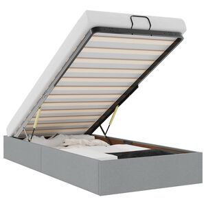 vidaXL Otomanski posteljni okvir brez vzmetnice siv 90x190 cm blago