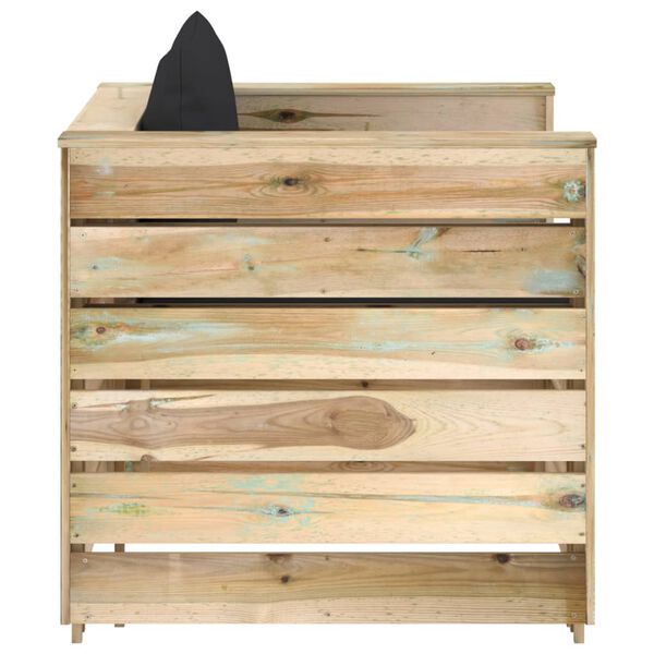 vidaXL Vrtna sedežna garnitura 2-delna z blazinami zelen impreg. les