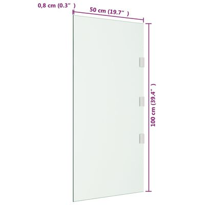 vidaXL Panel za vratni nadstrešek prozoren 50x100 cm kaljeno steklo