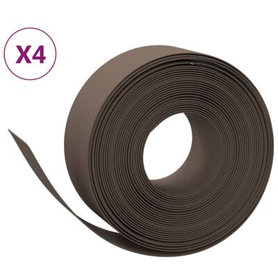 vidaXL Vrtna obroba 4 kosa rjavi 10 m 20 cm polietilen
