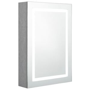vidaXL LED kopalni&scaron;ka omarica z ogledalom betonsko siva 50x13x70 cm