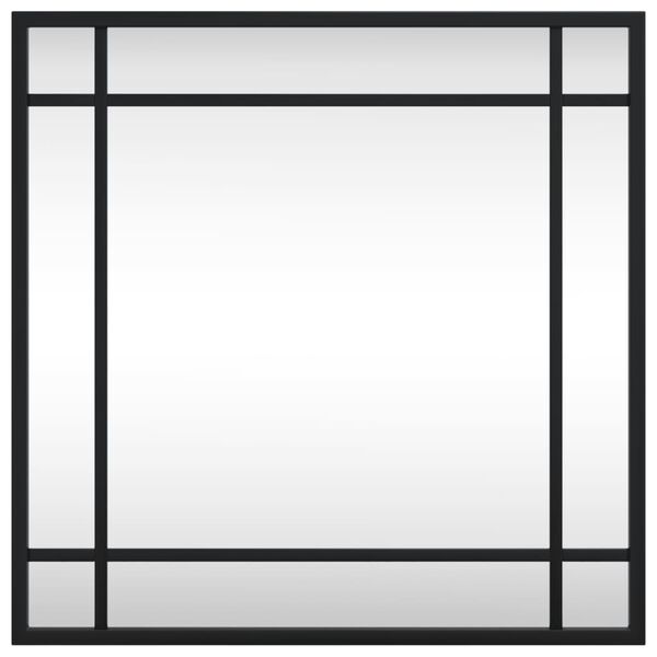 vidaXL Stensko ogledalo črno 40x40 cm kvadratno železo