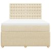 vidaXL Box spring postelja z vzmetnico krem 140x200 cm blago