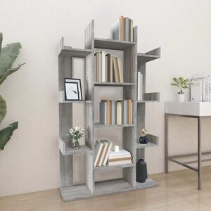 vidaXL Knjižna omara siva sonoma 86x25,5x140 cm inženirski les