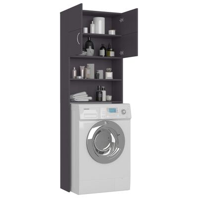 vidaXL Omara za pralni stroj siva 64x25,5x190 cm iverna plošča