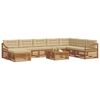 vidaXL Zunanja garnitura za sedenje z blazino 9 pcs Naravna in bež