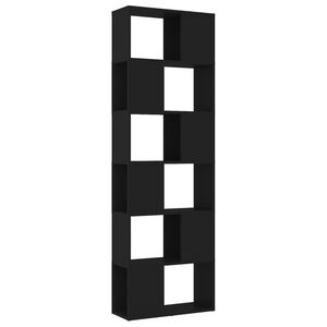 vidaXL Knjižna omara za razdelitev prostora črna 60x24x186 cm
