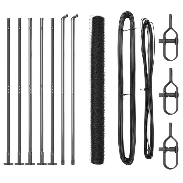 vidaXL Steber ograje. Siva 10 x 1,4 m (50 mm mreža) Jeklo in PVC