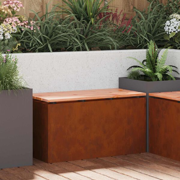 vidaXL Vrtna klop Rjav 80 x 40 x 43 cm Odporno jeklo