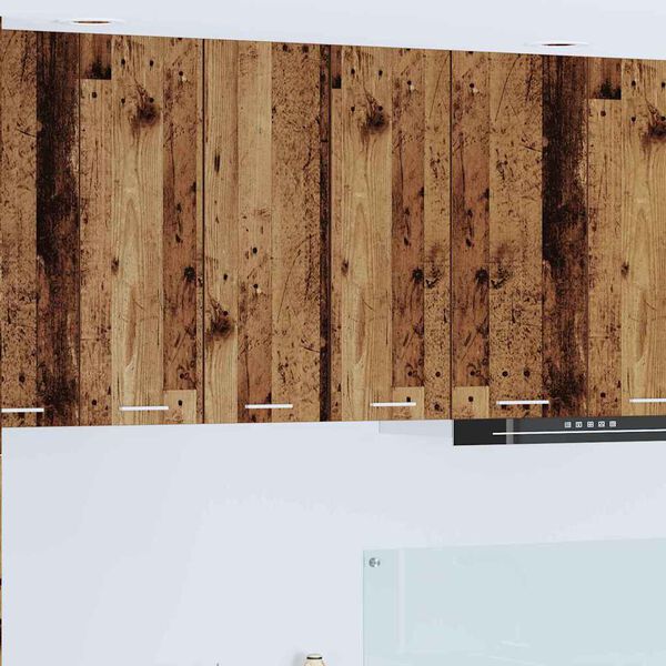 vidaXL Viseča omarica z vrati Staro les in bela 30 x 31 x 80 cm