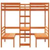 vidaXL Dvignjeni posteljni okvir z mizo, stoli rjav 90x190 cm borovina
