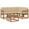 vidaXL Zunanja garnitura za sedenje z blazino 5 pcs Naravna in bež