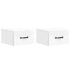 vidaXL Stenski nočni omarici 2 pcs Bela visok sijaj 34,5 x 33 x 20 cm