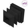 vidaXL Končne kapice 12 pcs Črna 15 x 15 x 15 mm PP