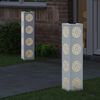 vidaXL Solarno LED svetilo za pot 2 pcs Bela Medenina