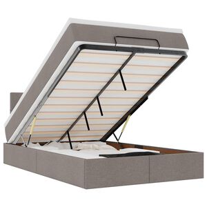 vidaXL Otomanski posteljni okvir z vzmetnico taupe 120x200 cm blago