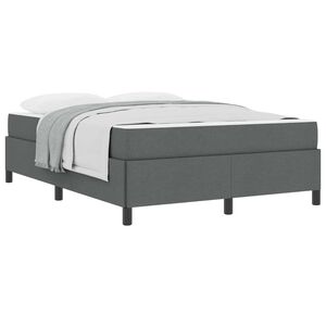 vidaXL Postelja z vzmetnico Temno siva 160 x 200 cm blago
