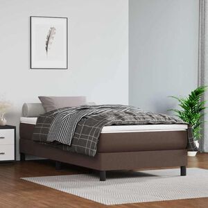 vidaXL Vzmetnica z žepkasto vzmetjo srednje trdote rjava 90x200x20 cm umetno usnje