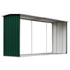 vidaXL Vrtna lopa za drva pocinkano jeklo 330x92x153 cm zelena