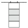 vidaXL Drsna vrata z opremo 90x205 cm kaljeno steklo in aluminij