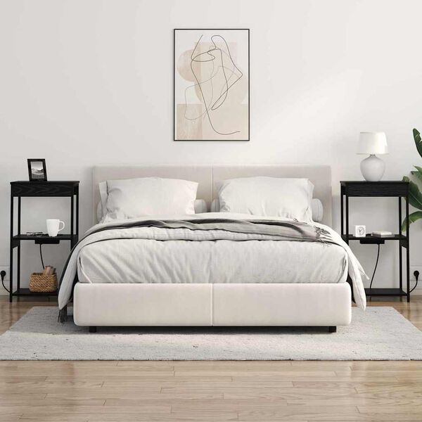 vidaXL Nočna omarica Črna Orehovina 41 x 31 x 76 cm Konstruiran les