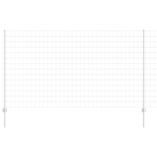 vidaXL Ograja s stebrom srebrna 1,4 x 10 m Jeklo