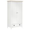 vidaXL Garderobna omara z 2 vrati Hill bela 89x50x170 cm borovina