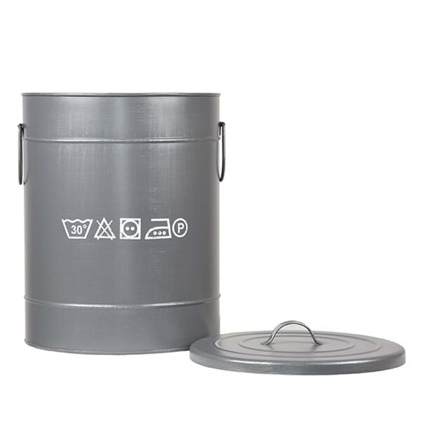 LABEL51 Koš za perilo 32x32x43 cm M antično siv