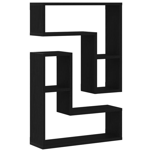 vidaXL Stenske police 2 pcs Črni hrast 50 x 15 x 85 cm Konstruiran les