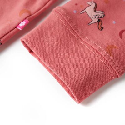 Otroška pižama z dolgimi rokavi starinsko roza 92