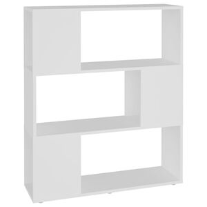 vidaXL Knjižna omara za razdelitev prostora bela 80x24x94 cm