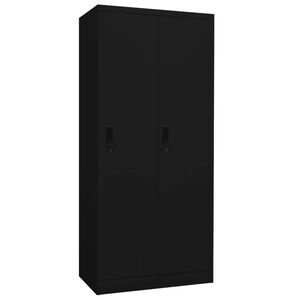 vidaXL Garderobna omara črna 80x50x180 cm jeklo