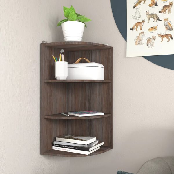 vidaXL Stenska kotna polica siva sonoma hrast 30x31,5x60 cm iverna pl.