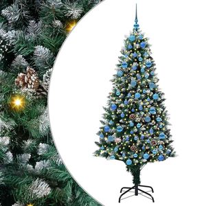 vidaXL Umestno božično drevo Zelena 180 cm PVC, jeklo in plastika