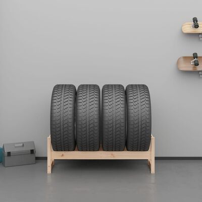 vidaXL Regal za pnevmatike 120x40x40 cm trdna borovina